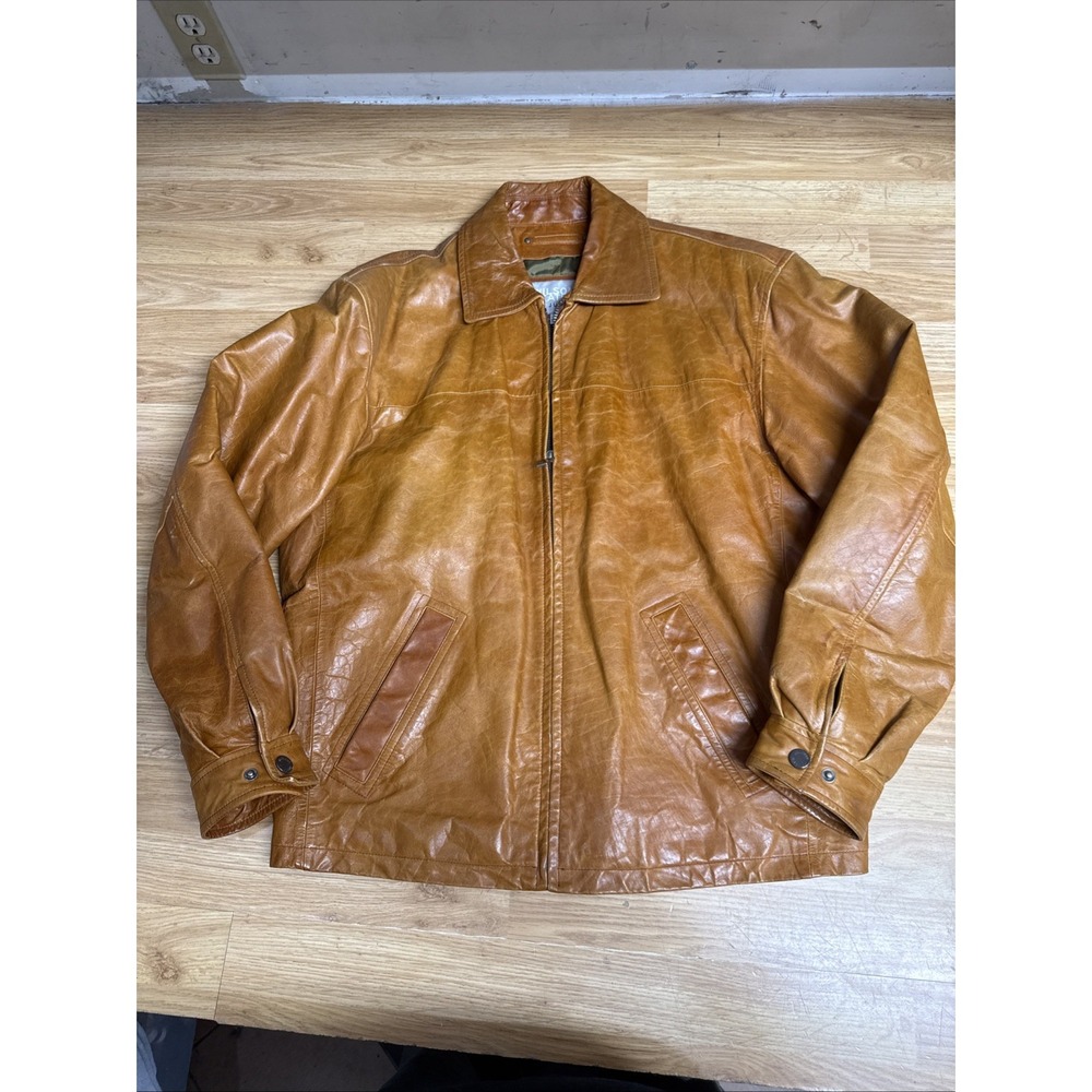 Vintage M. Julian Wilsons Leather Jacket Men's Medium Cognac Moto Leather Jacket